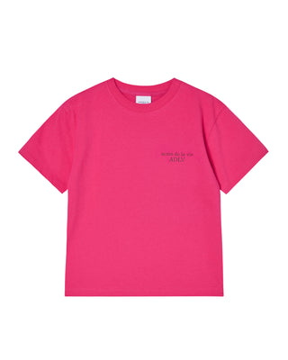 KIDS AC BEAR BASIC LOGO SHORT SLEEVE T-SHIRT HOT PINK