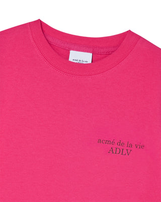 KIDS AC BEAR BASIC LOGO SHORT SLEEVE T-SHIRT HOT PINK