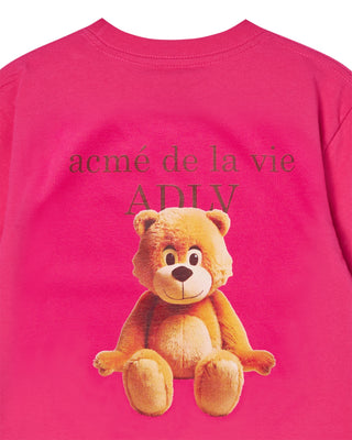 KIDS AC BEAR BASIC LOGO SHORT SLEEVE T-SHIRT HOT PINK