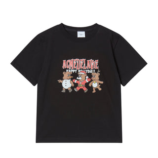 KIDS AC BEAR FRIEND X-MAS SHORT SLEEVE T-SHIRT BLACK