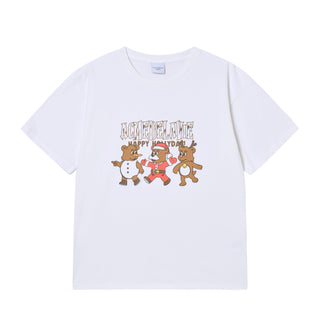 KIDS AC BEAR FRIEND X-MAS SHORT SLEEVE T-SHIRT WHITE