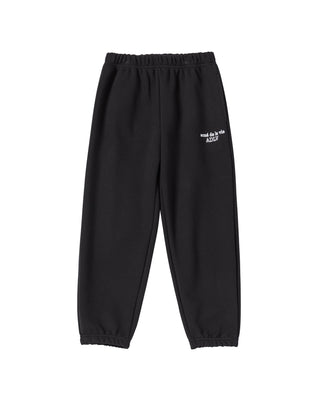 KIDS BORDER LINE BASIC LOGO LONG PANTS BLACK