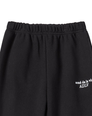 KIDS BORDER LINE BASIC LOGO LONG PANTS BLACK
