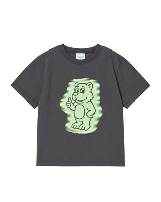 KIDS AC BEAR NEON SHORT SLEEVE T-SHIRT CHARCOAL