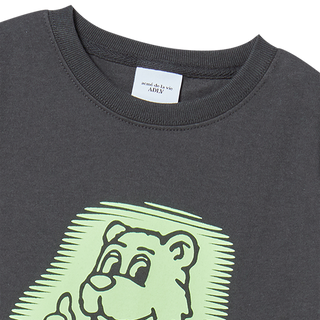 KIDS AC BEAR NEON SHORT SLEEVE T-SHIRT CHARCOAL