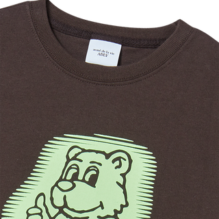 KIDS AC BEAR NEON SHORT SLEEVE T-SHIRT DARK BROWN