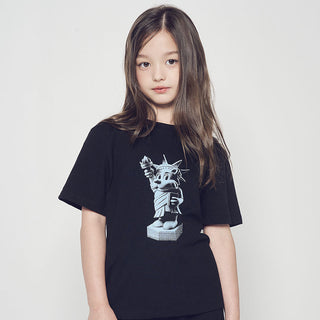 KIDS AC BEAR STATUE OF LIBERTY SHORT SLEEVE T-SHIRT BLACK