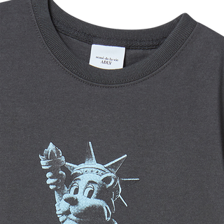 KIDS AC BEAR STATUE OF LIBERTY SHORT SLEEVE T-SHIRT CHARCOAL