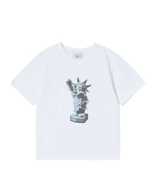 KIDS AC BEAR STATUE OF LIBERTY SHORT SLEEVE T-SHIRT WHITE