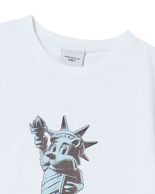 KIDS AC BEAR STATUE OF LIBERTY SHORT SLEEVE T-SHIRT WHITE