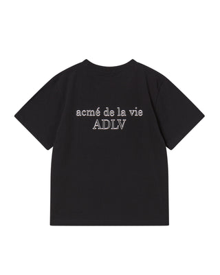 KIDS BORDER LINE BASIC LOGO SHORT SLEEVE T-SHIRT BLACK