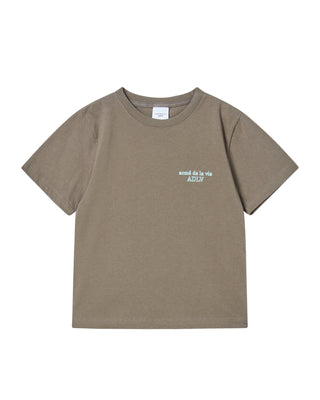 KIDS BORDER LINE BASIC LOGO SHORT SLEEVE T-SHIRT COCOA