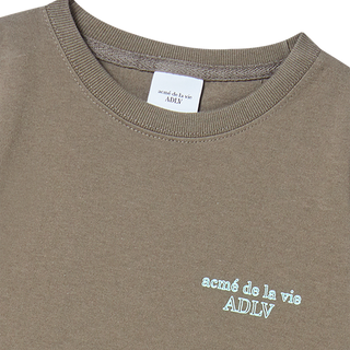 KIDS BORDER LINE BASIC LOGO SHORT SLEEVE T-SHIRT COCOA