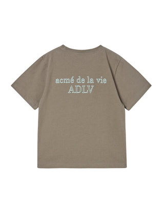 KIDS BORDER LINE BASIC LOGO SHORT SLEEVE T-SHIRT COCOA