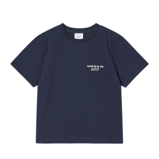 KIDS BORDER LINE BASIC LOGO SHORT SLEEVE T-SHIRT DARK NAVY