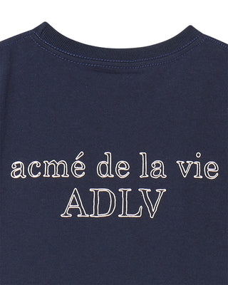 KIDS BORDER LINE BASIC LOGO SHORT SLEEVE T-SHIRT DARK NAVY