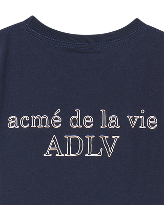 KIDS BORDER LINE BASIC LOGO SHORT SLEEVE T-SHIRT DARK NAVY