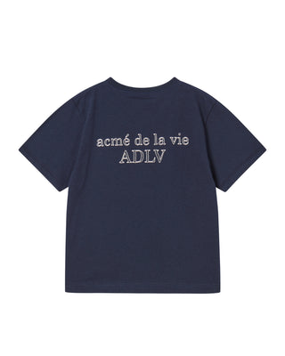 KIDS BORDER LINE BASIC LOGO SHORT SLEEVE T-SHIRT DARK NAVY