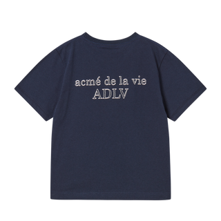 KIDS BORDER LINE BASIC LOGO SHORT SLEEVE T-SHIRT DARK NAVY