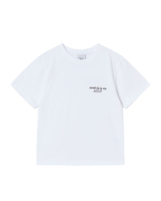 KIDS BORDER LINE BASIC LOGO SHORT SLEEVE T-SHIRT WHITE
