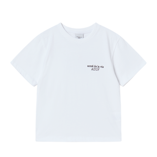 KIDS BORDER LINE BASIC LOGO SHORT SLEEVE T-SHIRT WHITE