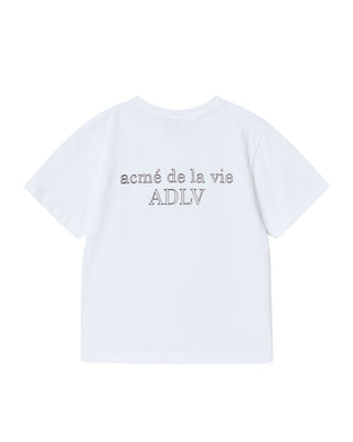 KIDS BORDER LINE BASIC LOGO SHORT SLEEVE T-SHIRT WHITE