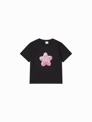 KIDS STAR DOUGHNUT SHORT SLEEVE T-SHIRT BLACK
