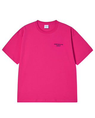 BORDER LINE BASIC LOGO SHORT SLEEVE T-SHIRT HOT PINK