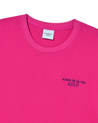 BORDER LINE BASIC LOGO SHORT SLEEVE T-SHIRT HOT PINK