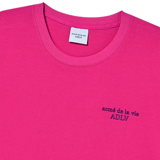 BORDER LINE BASIC LOGO SHORT SLEEVE T-SHIRT HOT PINK