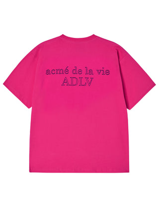 BORDER LINE BASIC LOGO SHORT SLEEVE T-SHIRT HOT PINK