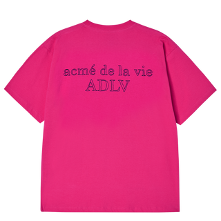 BORDER LINE BASIC LOGO SHORT SLEEVE T-SHIRT HOT PINK
