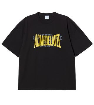 DOUBLE LAYER LOGO WIDE SHORT SLEEVE T-SHIRT BLACK