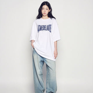 DOUBLE LAYER LOGO WIDE SHORT SLEEVE T-SHIRT WHITE