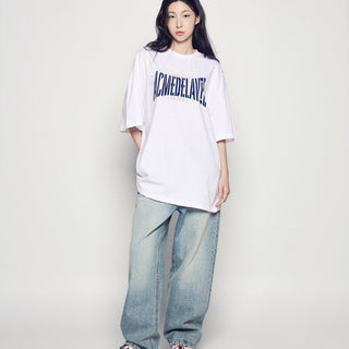 DOUBLE LAYER LOGO WIDE SHORT SLEEVE T-SHIRT WHITE
