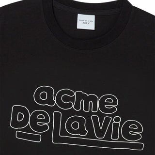 SIMPLE BORDER LINE SHORT SLEEVE T-SHIRT BLACK