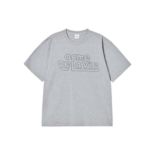 SIMPLE BORDER LINE SHORT SLEEVE T-SHIRT MELANGE