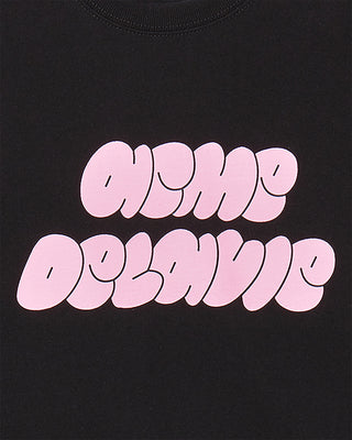 WOMAN CLOUD FONT CROP SHORT SLEEVE T-SHIRT BLACK