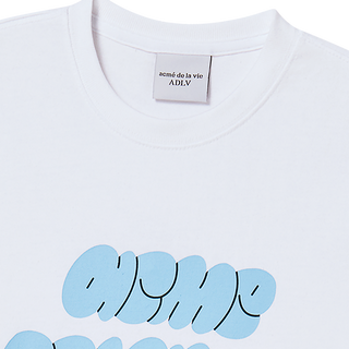 WOMAN CLOUD FONT CROP SHORT SLEEVE T-SHIRT WHITE