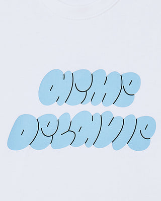 WOMAN CLOUD FONT CROP SHORT SLEEVE T-SHIRT WHITE