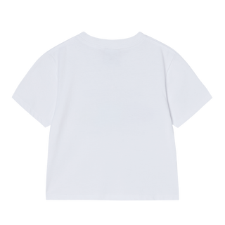 WOMAN CLOUD FONT CROP SHORT SLEEVE T-SHIRT WHITE
