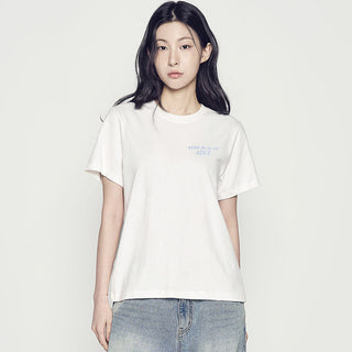 WOMAN CLASSIC LOGO SHORT SLEEVE T-SHIRT CREAM