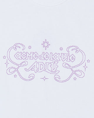 WOMAN PRINCESS FONT CROP SHORT SLEEVE T-SHIRT WHITE