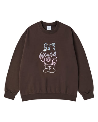 AC BEAR GRADATION SWEATSHIRT DARK BROWN