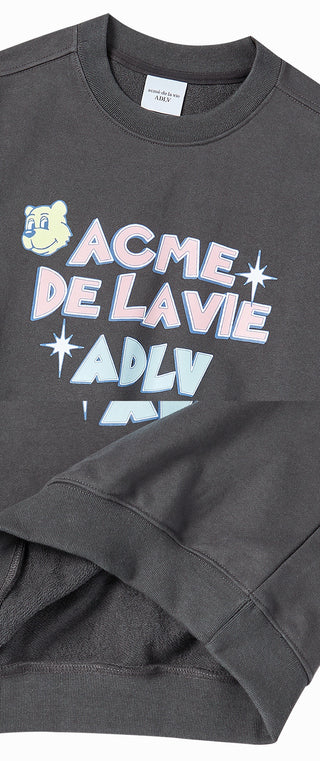 WOMAN AC BEAR CANDY CROP SWEATSHIRT CHARCOAL