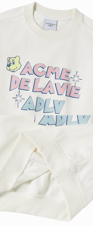 WOMAN AC BEAR CANDY CROP SWEATSHIRT CREAM