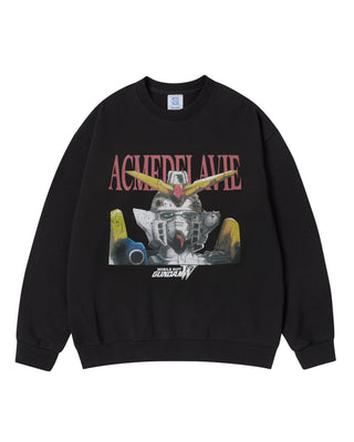 MOBILE SUIT GUNDAM WING PORTRAIT SWEATSHIRT BLACK