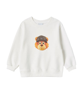 KIDS 3D AC BEAR FACE SWEATSHIRT CREAM