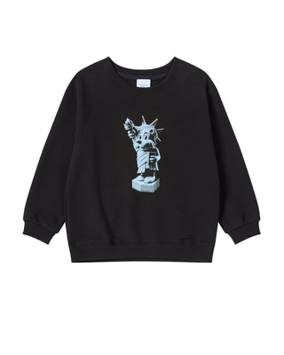 KIDS AC BEAR STATUE OF LIBERTY SWEATSHIRT BLACK