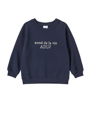 KIDS BORDER LINE BASIC LOGO SWEATSHIRT DARK NAVY